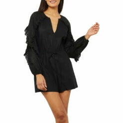 Outlet 👏 BCBGMAXAZRIA 👩 Womens Linen Blend Eyelet Romper 😉 -Bcbgmaxazria Sales Store 082ba04dda234be080e506957f9977bd d76c0829 f8e7 4bef 802c edfb62309007 1080x