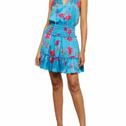 Buy 🛒 BCBGMAXAZRIA Eve 👩 Womens Floral Smocked Fit & Flare 👗 Dress 🎉