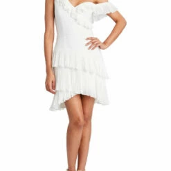 Top 10 ❤️ BCBGMAXAZRIA Jordan 👩 Womens One Shoulder Ruffled Evening 👗 Dress 😀