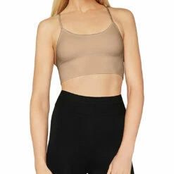 Promo ✨ BCBGMAXAZRIA Tammi 👩 Womens Spaghetti Strap Racer Back Sports Bra 🎉