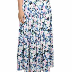 Best Pirce 😍 BCBGMAXAZRIA 👩 Womens Floral Ruffled Tiered 👗 Skirt 🥰