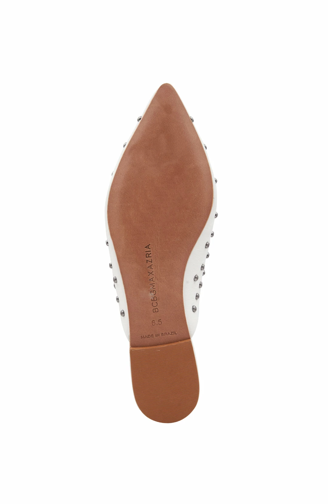 Best Sale 😉 BCBGMaxazria PALINO OPTIC WHITE LEATHER STUDDED FLAT MULE for 👩 women 😀 8 Best Sale 😉 BCBGMaxazria PALINO OPTIC WHITE LEATHER STUDDED FLAT MULE for 👩 women 😀 - Image 6