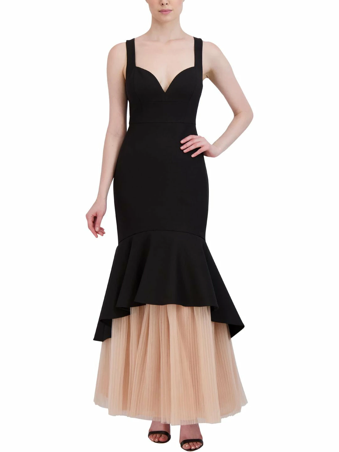 Promo ๐ BCBGMAXAZRIA ๐ฉ Womens Mixed Media Long Evening ๐ Dress ๐คฉ 3 Promo ๐ BCBGMAXAZRIA ๐ฉ Womens Mixed Media Long Evening ๐ Dress ๐คฉ