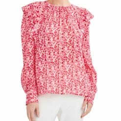 Wholesale 😍 BCBGMAXAZRIA 👩 Womens Floral Ruffled Blouse 😉