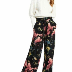 Coupon ❤️ BCBGMAXAZRIA 👩 Womens Floral Print Wide Leg Palazzo Pants 💯