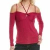 Best Sale 🌟 BCBGMAXAZRIA Cold-Shoulder Knit Top for 👩 women 😉
