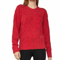 Best Sale 🎉 BCBGMAXAZRIA 👩 Womens Chenille Pointelle Pullover Sweater 😀