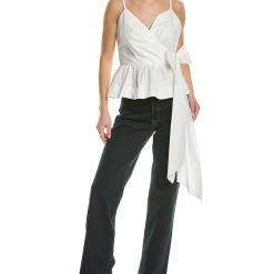 Hot Sale ⭐ BCBGMAXAZRIA Surplice Peplum Top for 👩 women 😀