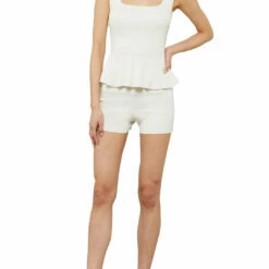 Best Pirce 👏 BCBGMAXAZRIA 👩 Womens Square Neckline Peplum Tank Top 😍