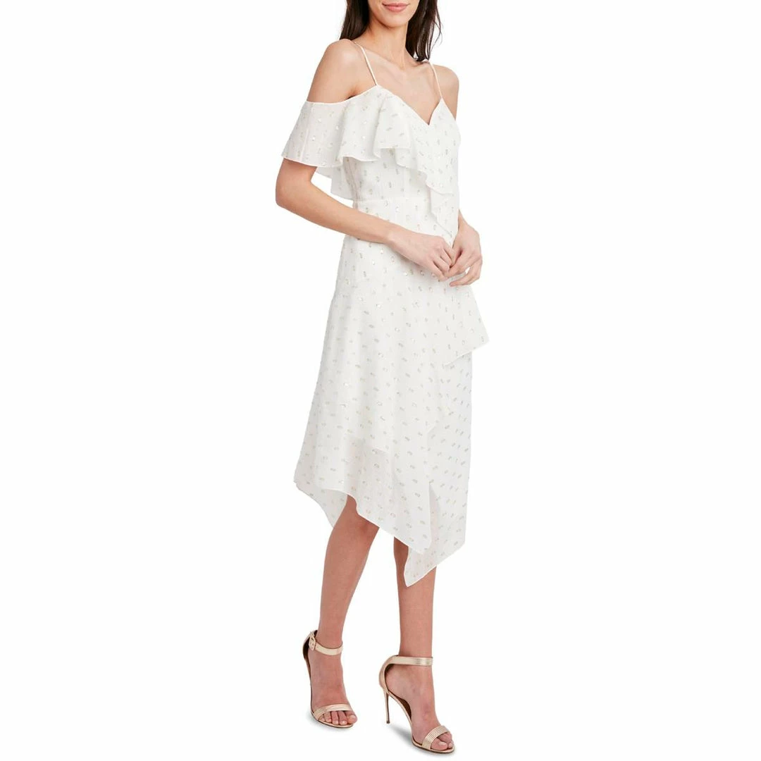 Outlet 🥰 BCBGMAXAZRIA 👩 Womens Metallic Calf Midi 👗 Dress ✨ 7 Outlet 🥰 BCBGMAXAZRIA 👩 Womens Metallic Calf Midi 👗 Dress ✨ - Image 5