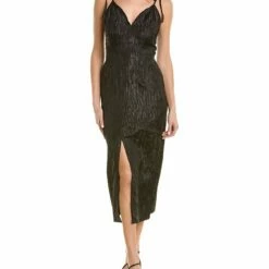 Outlet 🎉 BCBGMAXAZRIA Pleated Midi 👗 Dress for 👩 women 🤩