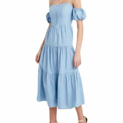 Budget ๐ BCBGMAXAZRIA ๐ฉ Womens Cotton Knee Midi ๐ Dress ๐ฏ