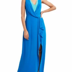 Wholesale 🥰 BCBGMAXAZRIA 👩 Womens Chiffon Faux Wrap Evening 👗 Dress ⌛