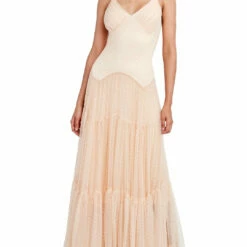 Best Pirce 🔔 BCBGMAXAZRIA 👩 Womens Ruffled V-neck Evening 👗 Dress 👍