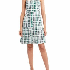 Cheap ❤️ BCBGMAXAZRIA 👩 Womens Linen Blend Plaid Sundress ✔️