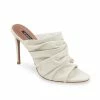Deals 🎁 BCBGMaxazria SARANI OPTIC WHITE RUCHED LEATHER HEEL MULE for 👩 women 🔥