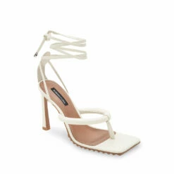 Discount 🌟 BCBGMaxazria PELIA OPTIC WHITE 🩴 SANDAL HEEL for 👩 women 🔔