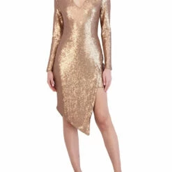 Discount ๐งจ BCBGMAXAZRIA Parker ๐ฉ Womens Sequined Short Cocktail and Party ๐ Dress โ