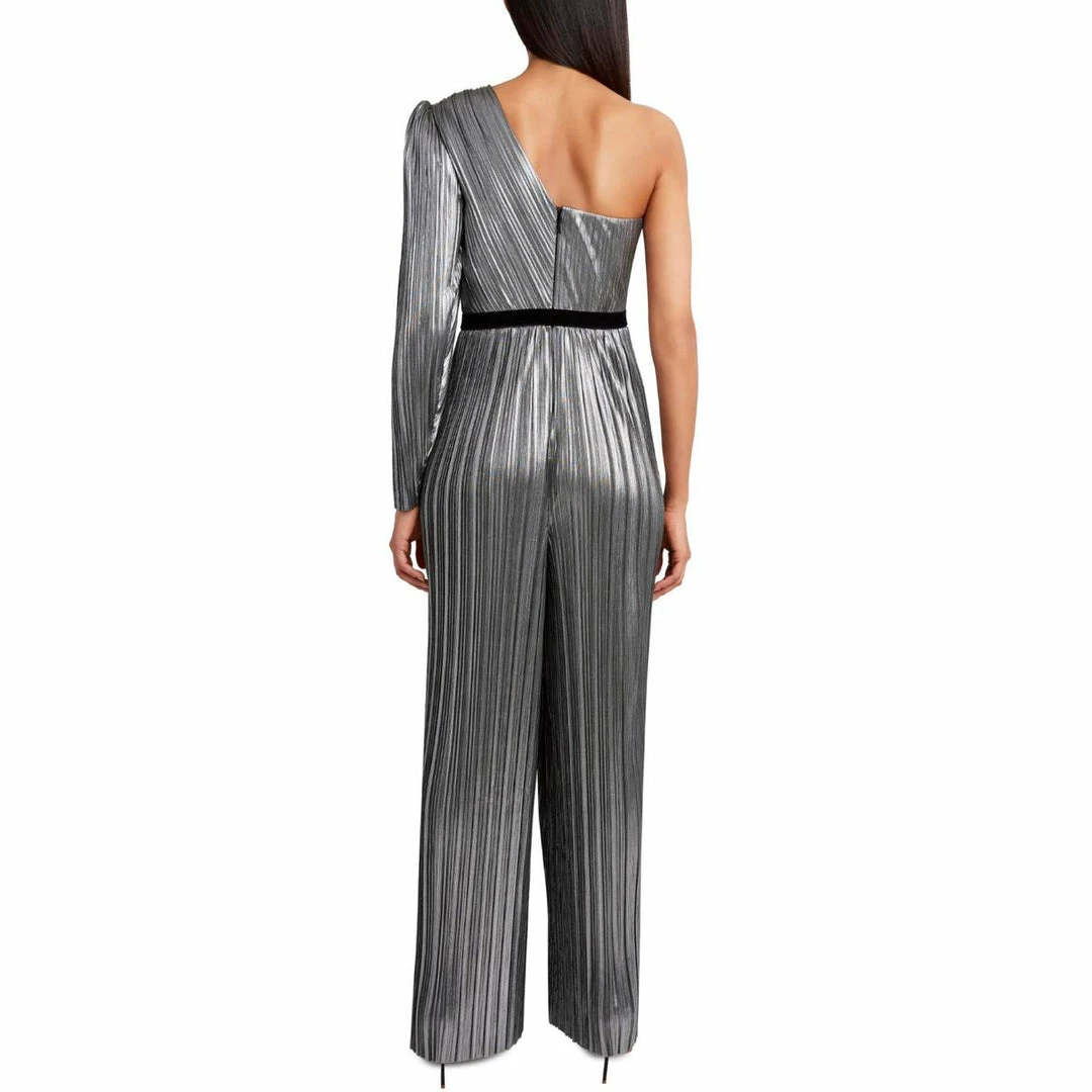 Flash Sale 😍 BCBGMAXAZRIA 👩 Womens Metallic One Shoulder Jumpsuit 💯 4 Flash Sale 😍 BCBGMAXAZRIA 👩 Womens Metallic One Shoulder Jumpsuit 💯 - Image 2