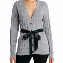 Brand new 😀 BCBGMAXAZRIA 👩 Womens Cable Knit V-Neck Cardigan Sweater 🤩