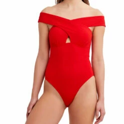 Cheap ✨ BCBGMAXAZRIA 👩 Womens Textured Lined One-Piece 🩱 Swimsuit 🔥