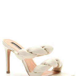 Brand new 😀 BCBGMaxazria ALMA MAGNOLIA LEATHER 🩴 SANDAL HEEL for 👩 women ✔️