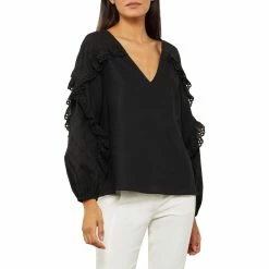 Buy 😍 BCBGMAXAZRIA 👩 Womens Linen Blend V-Neck Blouse 🔥 -Bcbgmaxazria Sales Store 805c877cb8f841a38565f18928cb0787 11d177b4 ee0c 4e17 abcb f7e75c0b2c9a 1080x
