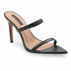 Cheap ✨ BCBGMaxazria DUPONI BLACK LEATHER 🩴 SANDAL HEEL for 👩 women ✨