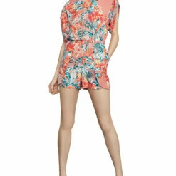 New ✨ BCBGMAXAZRIA 👩 Womens Flutter Sleeve Printed Romper 👍