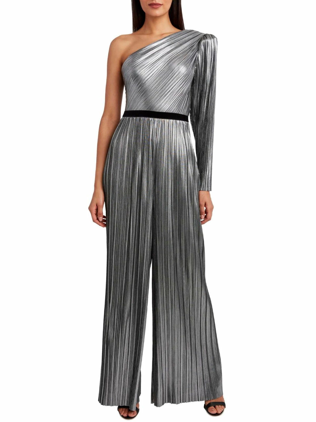 Flash Sale 😍 BCBGMAXAZRIA 👩 Womens Metallic One Shoulder Jumpsuit 💯 3 Flash Sale 😍 BCBGMAXAZRIA 👩 Womens Metallic One Shoulder Jumpsuit 💯