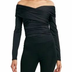 Best Sale 😀 BCBGMAXAZRIA 👩 Womens Gathered 👗 Dressy Bodysuit 🥰