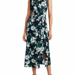 Hot Sale 🔥 BCBGMAXAZRIA 👩 Womens Floral Knee Wrap 👗 Dress ✔️