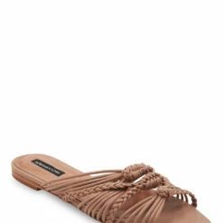 Buy 👏 BCBGMaxazria TARTINA PALOMINO LEATHER STRAPPY FLAT 🩴 SANDAL for 👩 women ✨