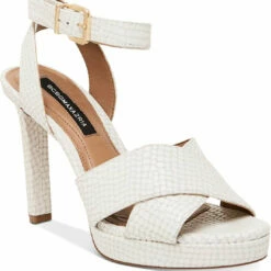 Flash Sale 🤩 BCBGMAXAZRIA Leah 👩 Womens Leather Open Toe Platform 🩴 Sandals 😍