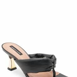 Best reviews of ⌛ BCBGMaxazria FIONA BLACK LEATHER 🩴 SANDAL HEEL for 👩 women 😀
