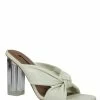 Outlet 🔔 BCBGMaxazria NADEEN OPTIC WHITE LEATHER BLOCK 🩴 SANDAL HEEL for 👩 women 🥰