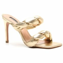 Discount 🤩 BCBGMaxazria ALMA PLATINO LEATHER 🩴 SANDAL HEEL for 👩 women ✔️
