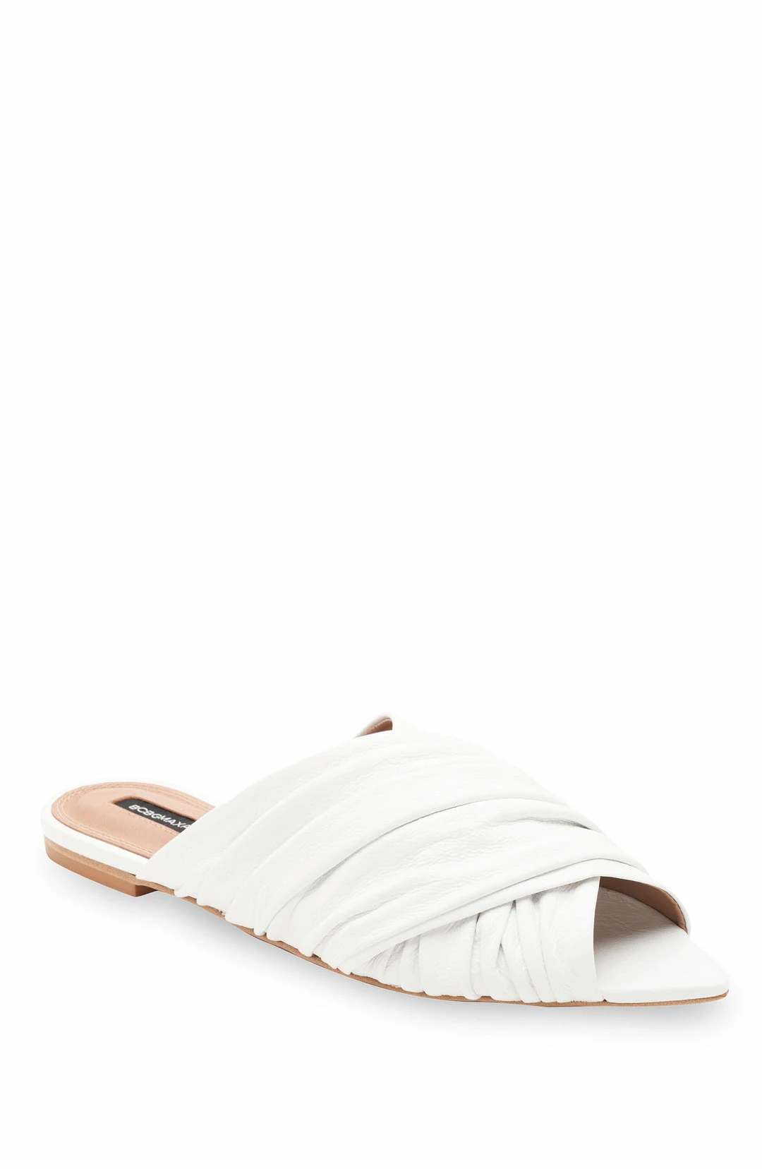 Best Sale ⌛ BCBGMaxazria ARIAN OPTIC WHITE LEATHER PEEP TOE MULE FLAT for 👩 women ⭐ 3 Best Sale ⌛ BCBGMaxazria ARIAN OPTIC WHITE LEATHER PEEP TOE MULE FLAT for 👩 women ⭐