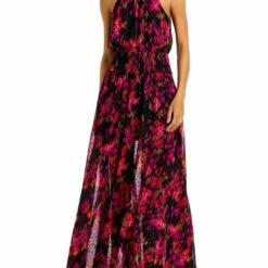 Best Sale 👏 BCBGMAXAZRIA 👩 Womens Printed Maxi Halter 👗 Dress 👏