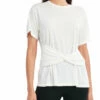 New 🔔 BCBGMAXAZRIA 👩 Womens Knit Knot Front T-Shirt 🔥