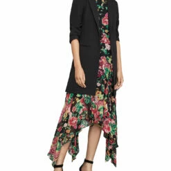 Discount 🎉 BCBGMAXAZRIA 👩 Womens Open Front Midi Boyfriend Blazer 💯