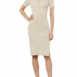 Best Pirce 👍 BCBGMAXAZRIA 👩 Womens Ribbed Knee-Length Sweaterdress 🥰