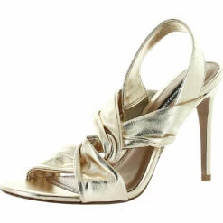 Discount 👍 BCBGMAXAZRIA Talia 👩 Womens Leather Slingback 👗 Dress 🩴 Sandals 🥰