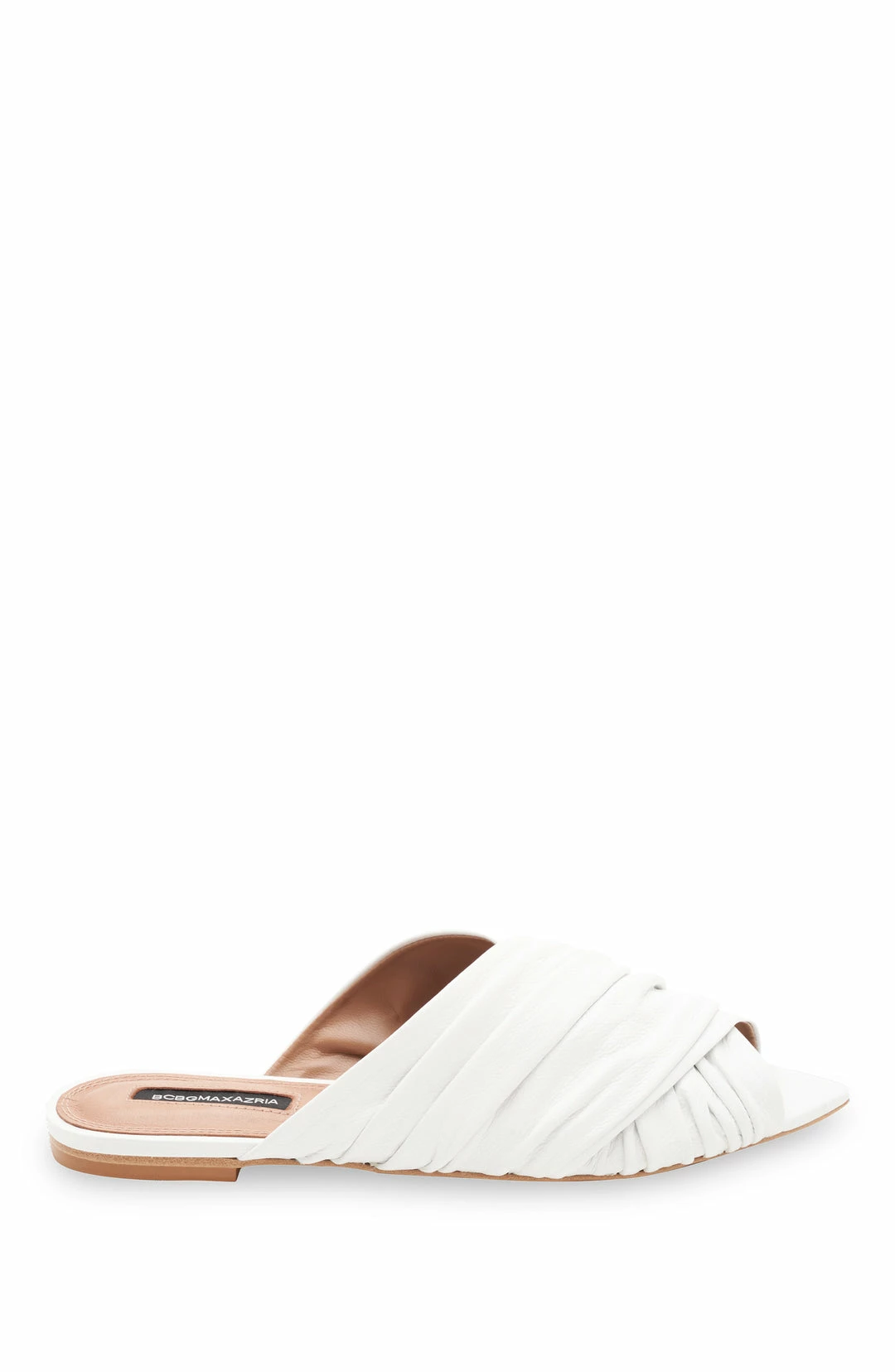 Best Sale ⌛ BCBGMaxazria ARIAN OPTIC WHITE LEATHER PEEP TOE MULE FLAT for 👩 women ⭐ 4 Best Sale ⌛ BCBGMaxazria ARIAN OPTIC WHITE LEATHER PEEP TOE MULE FLAT for 👩 women ⭐ - Image 2
