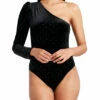Coupon 👏 BCBGMAXAZRIA 👩 Womens Rhinestone One Shoulder Bodysuit ❤️