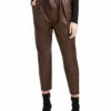 Outlet 🔔 BCBGMAXAZRIA 👩 Womens Faux Leather Embossed Paperbag Pants ⭐