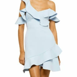 Flash Sale ๐ BCBGMAXAZRIA ๐ฉ Womens Ruffled Asymmetric Shift ๐ Dress ๐คฉ